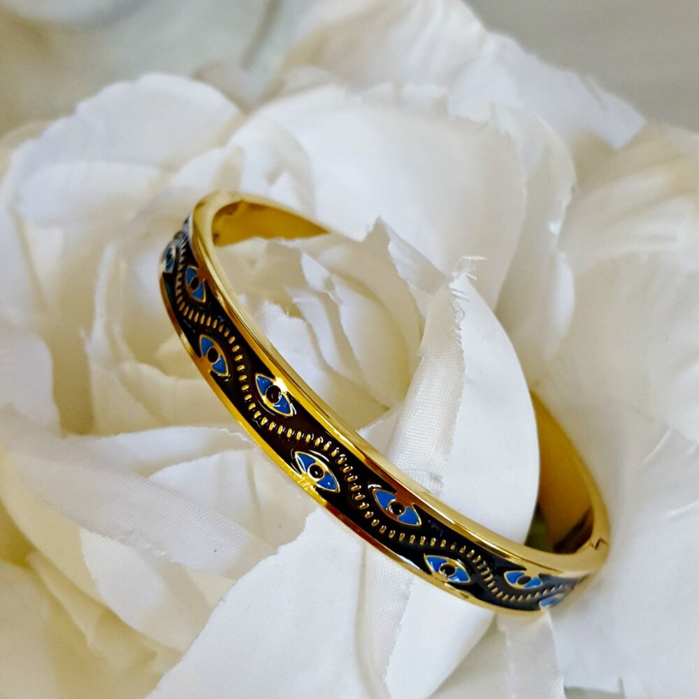 NEW! BOHO Evil EYE Protection STAINLESS BRACELET - Picture 2 of 4